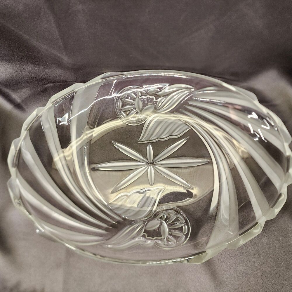Gorham Crystal Holiday Traditions ANGEL of PEACE 16.5' Oval Serving Platter